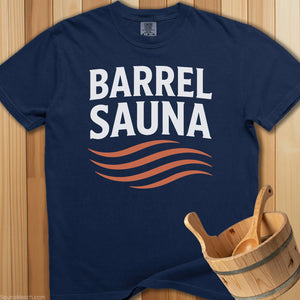 Barrel Sauna Heat Waves T-Shirt - Navy