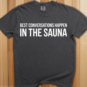 Best Conversations Sauna T-Shirt - SaunaMerch