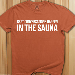 Best Conversations Sauna T-Shirt - SaunaMerch