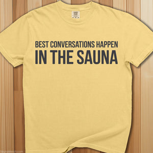 Best Conversations Sauna T-Shirt - SaunaMerch