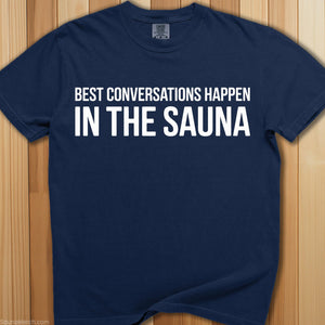 Best Conversations Sauna T-Shirt - SaunaMerch