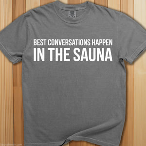 Best Conversations Sauna T-Shirt - SaunaMerch