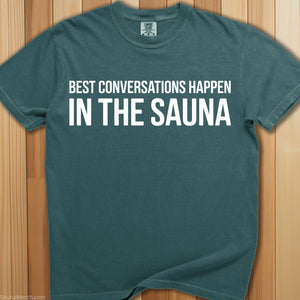 Best Conversations Sauna T-Shirt - SaunaMerch