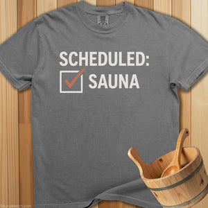Checklist Sauna Scheduled T-Shirt - SaunaMerch