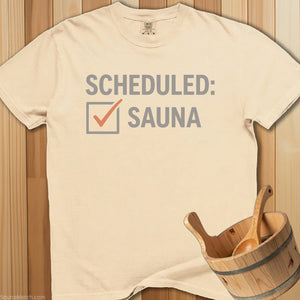 Checklist Sauna Scheduled T-Shirt - SaunaMerch