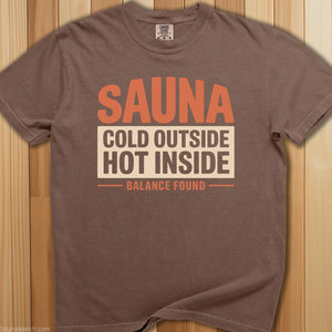 Cold Outside Hot Inside Sauna T-Shirt - SaunaMerch