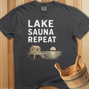 Lake Sauna Repeat T-Shirt - Pepper