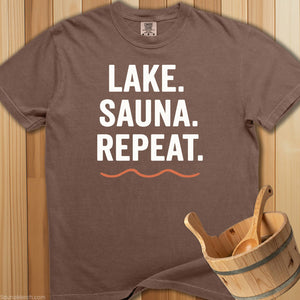 Lake Sauna Repeat T-Shirt - SaunaMerch