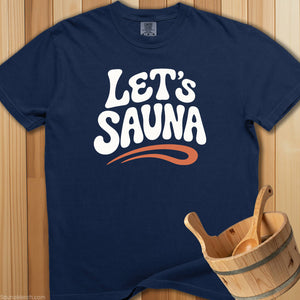 Let's Sauna Groovy Style T-Shirt - Navy