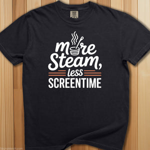 More Steam, Less Screentime Tee - SaunaMerch
