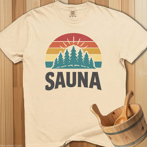 Sauna With Colorful Trees T-Shirt - Ivory