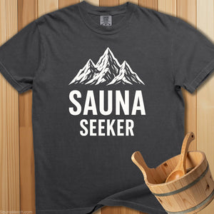 Sauna Seeker Mountains T-Shirt - SaunaMerch