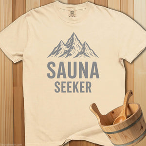 Sauna Seeker Mountains T-Shirt - SaunaMerch