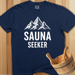 Sauna Seeker Mountains T-Shirt - SaunaMerch