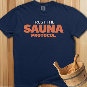 Trust The Sauna Protocol T-Shirt - Navy