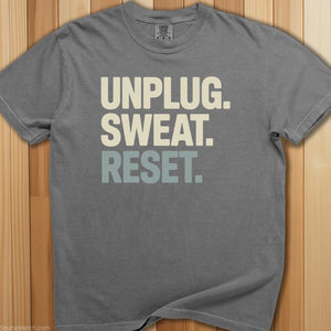 Unplug. Sweat. Repeat. T-Shirt - SaunaMerch