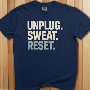 Unplug. Sweat. Repeat. T-Shirt - SaunaMerch