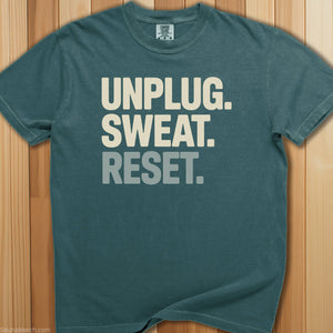 Unplug. Sweat. Repeat. T-Shirt - SaunaMerch