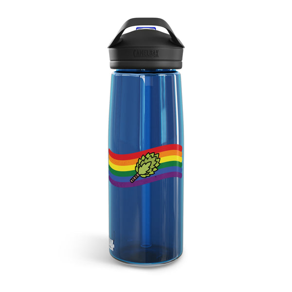 Gay Pride LGBTQ+ Sauna Water Bottle with Rainbow Birch Whisk