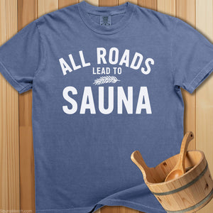 All Roads Lead To Sauna T-Shirt - SaunaMerch