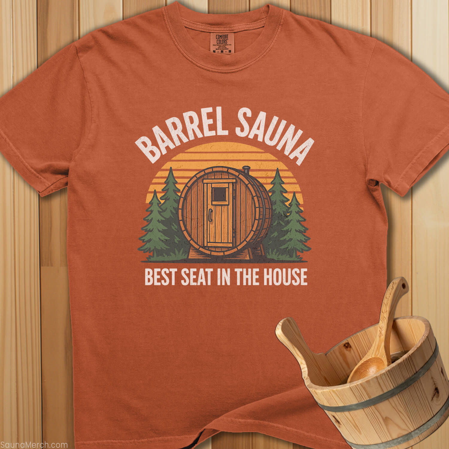 Barrel Sauna Best Seat In The House T-Shirt - SaunaMerch