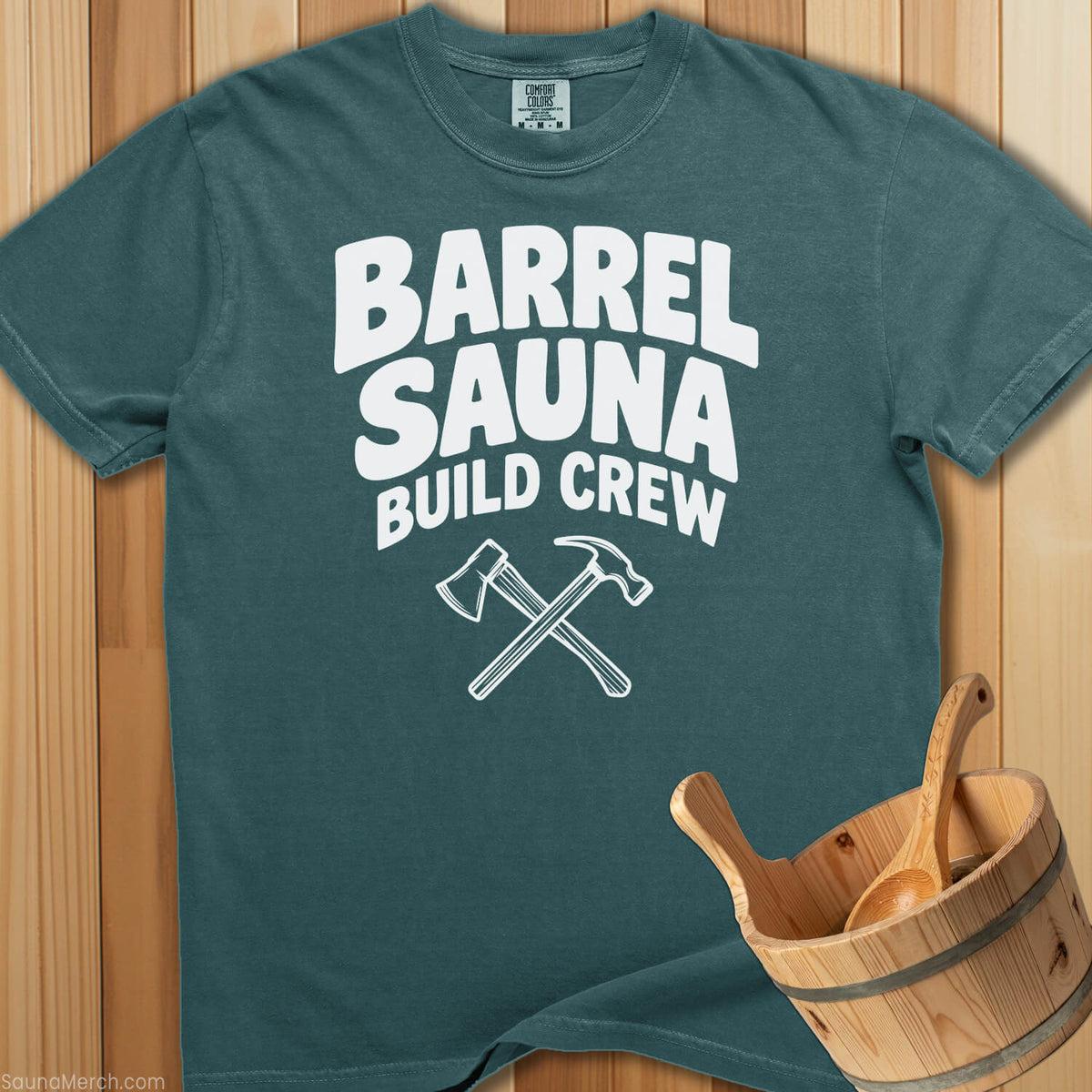 Barrel Sauna Build Crew T-Shirt - SaunaMerch
