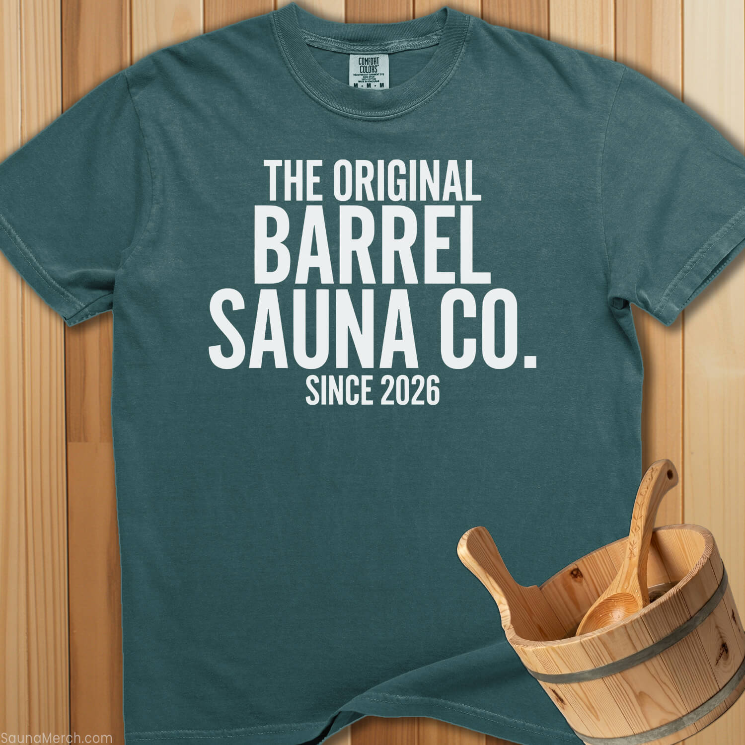Original Barrel Sauna Company T-Shirt - Blue Spruce