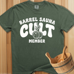 Barrel Sauna Cult Member T-Shirt - SaunaMerch