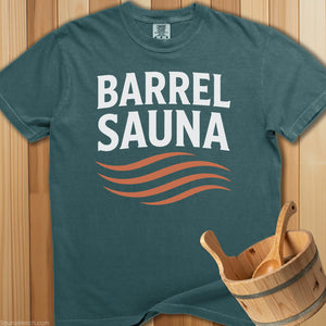 Barrel Sauna Heat Waves T-Shirt - Blue Spruce