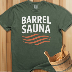 Barrel Sauna Heat Waves T-Shirt - Moss