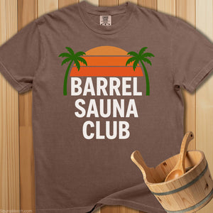 Barrel Sauna Club Palm Trees T-Shirt - Espresso