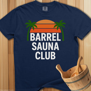 Barrel Sauna Club Palm Trees T-Shirt - Navy