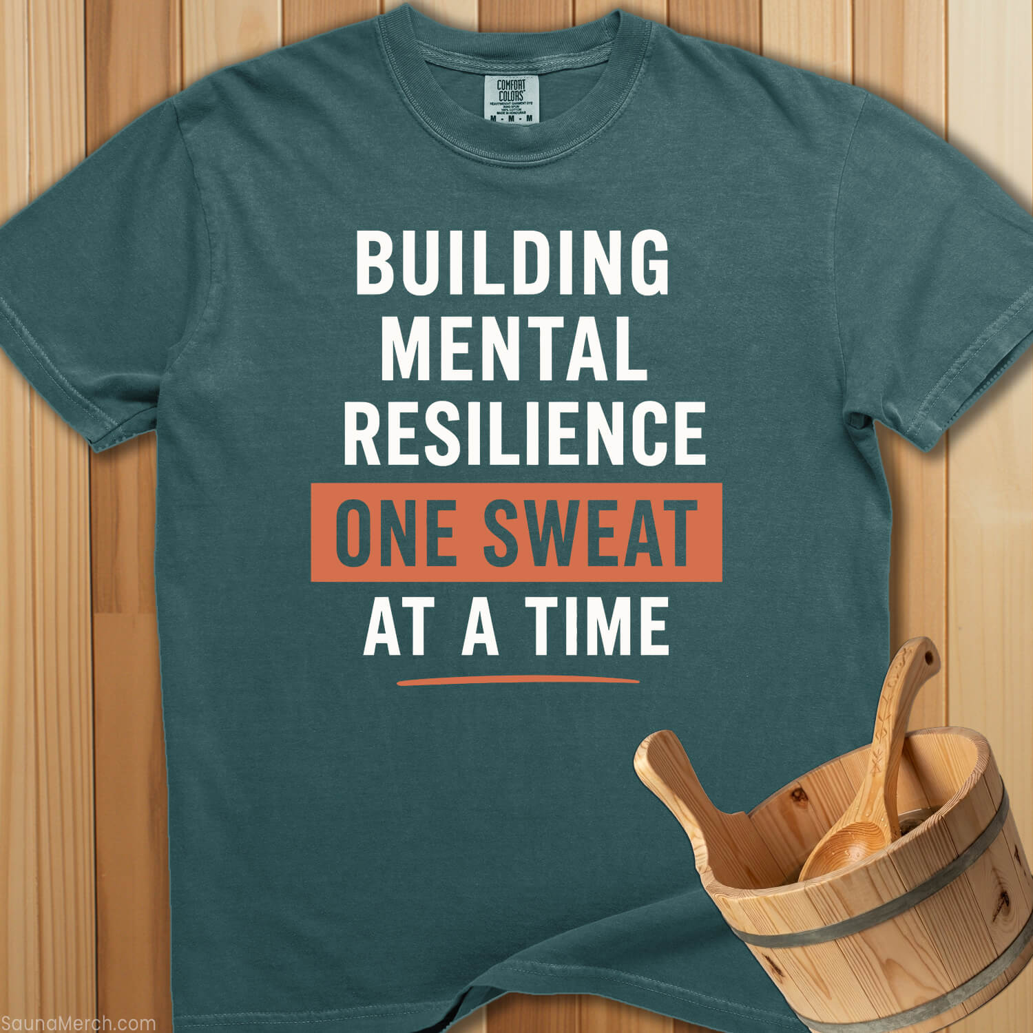 Mental Resilience Sauna T-Shirt - Blue Spruce