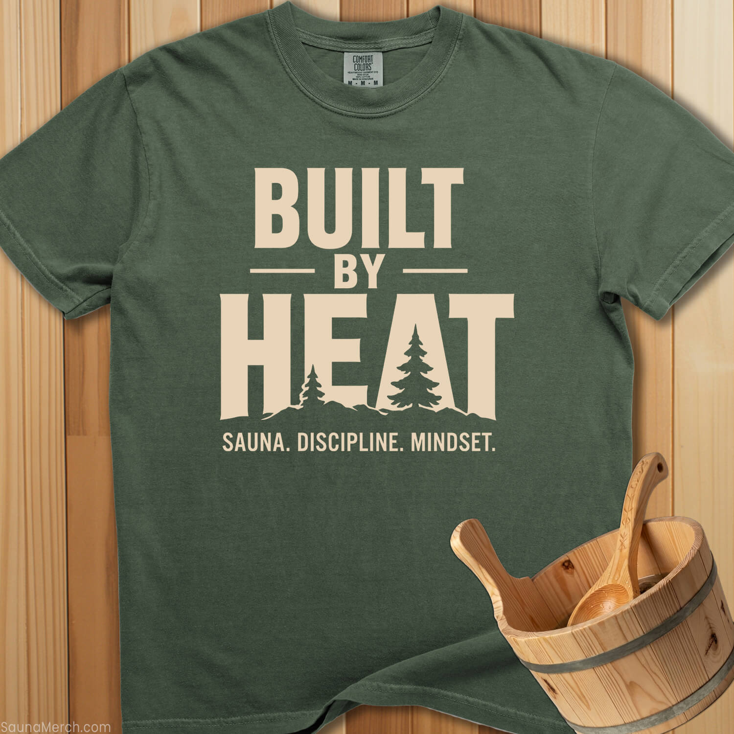 Built By Heat Sauna Discipline T-Shirt - Moss