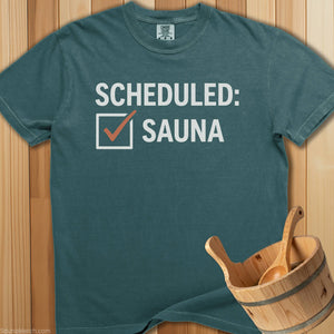 Checklist Sauna Scheduled T-Shirt - SaunaMerch