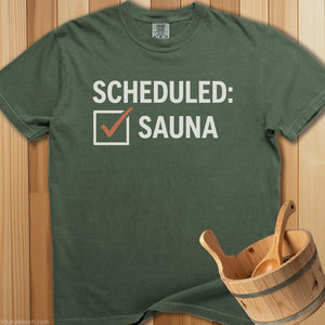 Checklist Sauna Scheduled T-Shirt - SaunaMerch