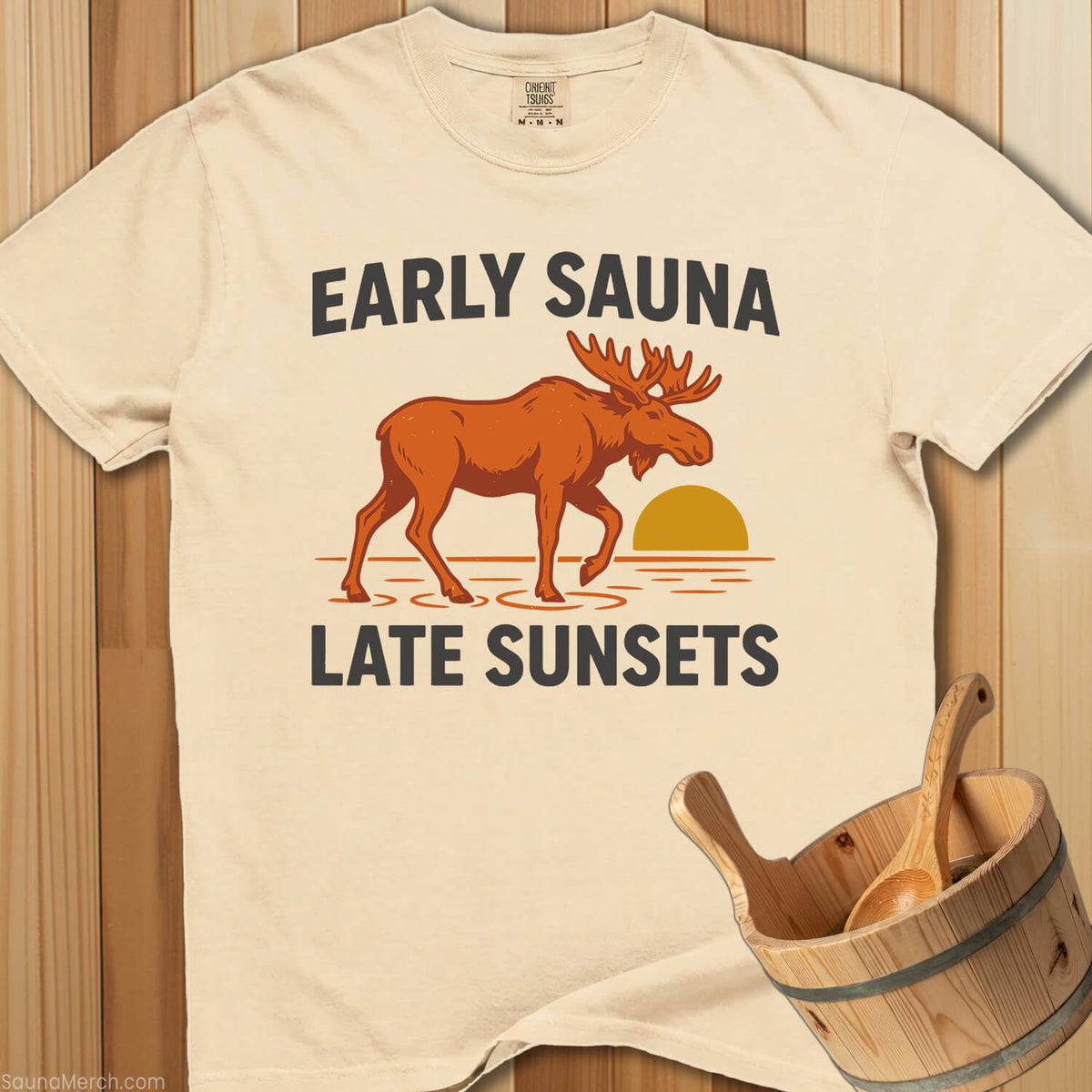 Early Sauna Late Sunsets T-Shirt - Ivory