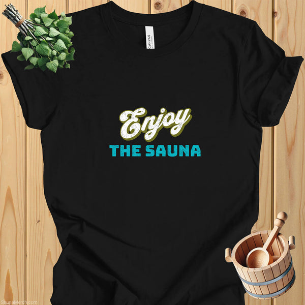 Retro "Enjoy The Sauna" Cotton Tee