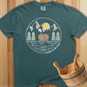 Escape To The Heat Sauna T-Shirt - Blue Spruce