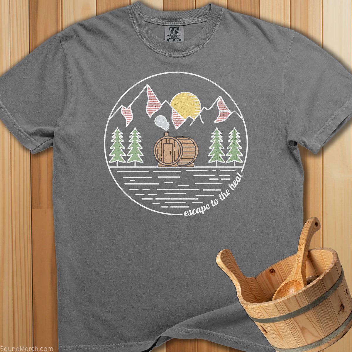 Escape To The Heat Sauna T-Shirt - Grey