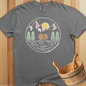 Escape To The Heat Sauna T-Shirt - Grey