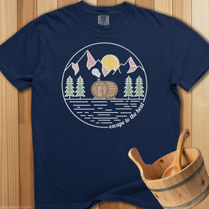 Escape To The Heat Sauna T-Shirt - Navy