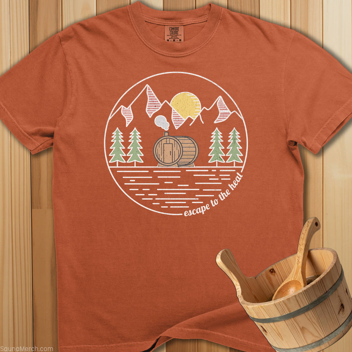 Escape To The Heat Sauna T-Shirt - Yam