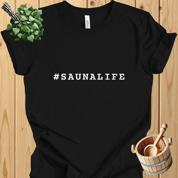 "#saunalife" Unisex Cotton T-Shirt - Sauna Enthusiast Gift