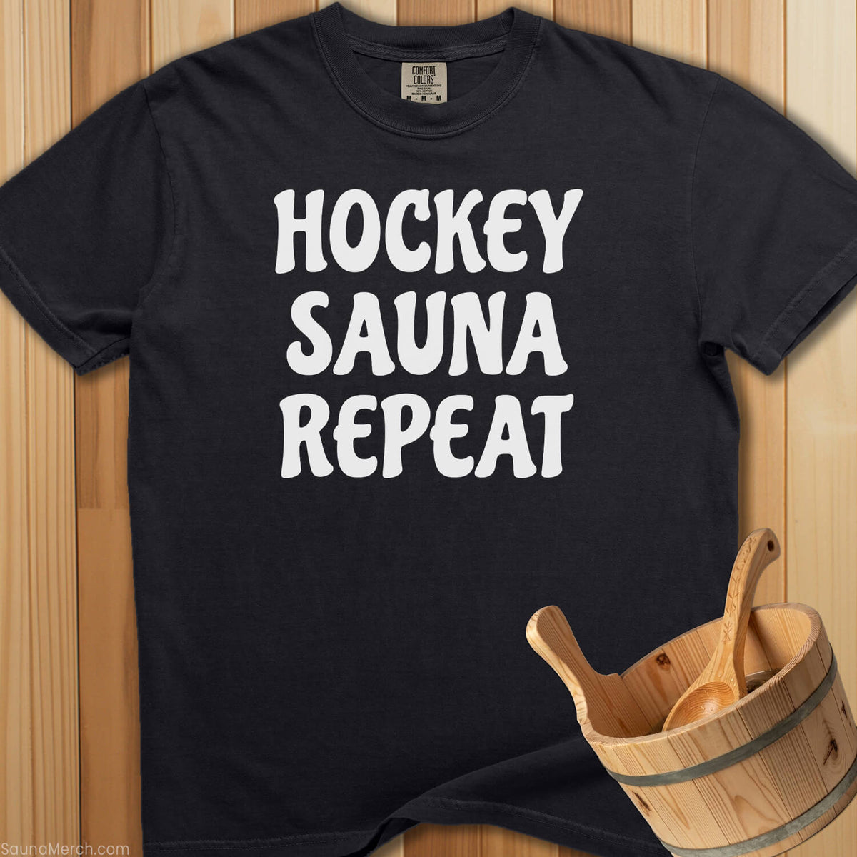 Hockey Sauna Repeat T-Shirt - Black