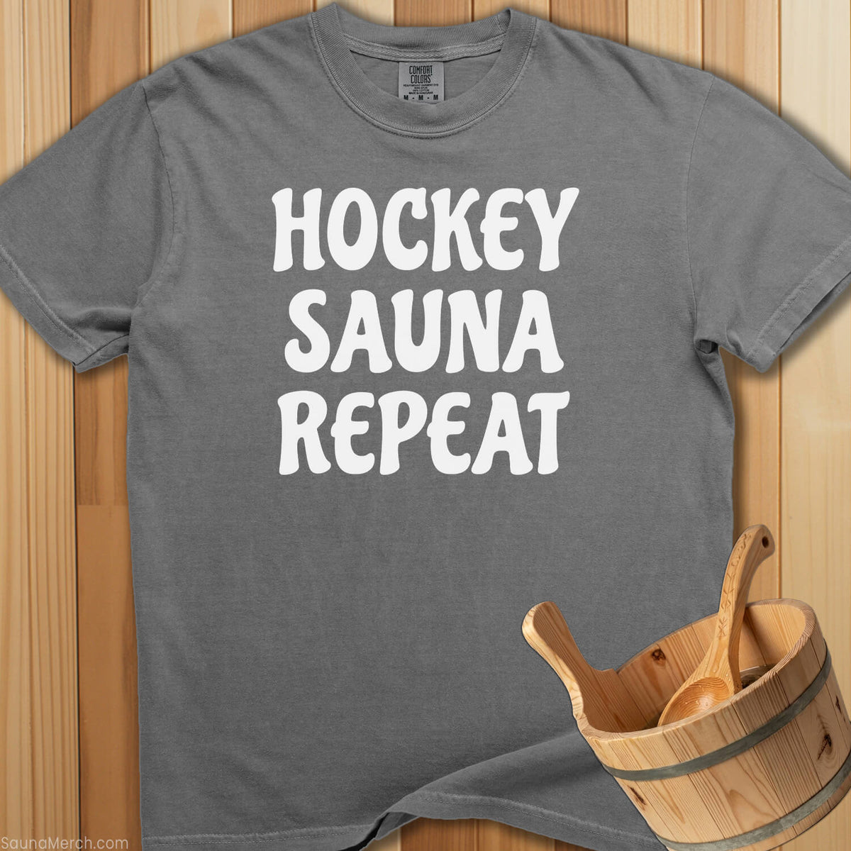 Hockey Sauna Repeat T-Shirt - Grey