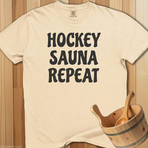 Hockey Sauna Repeat T-Shirt - Ivory