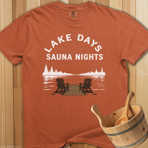 Lake Days Sauna Nights T-Shirt - SaunaMerch