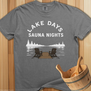 Lake Days Sauna Nights T-Shirt - SaunaMerch