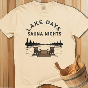 Lake Days Sauna Nights T-Shirt - SaunaMerch